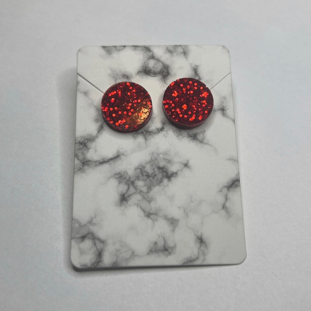 Round Red Studs